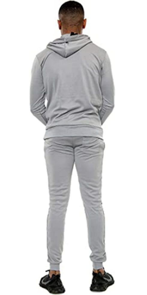 Men Chevron Contrast Panel Tracksuit Set